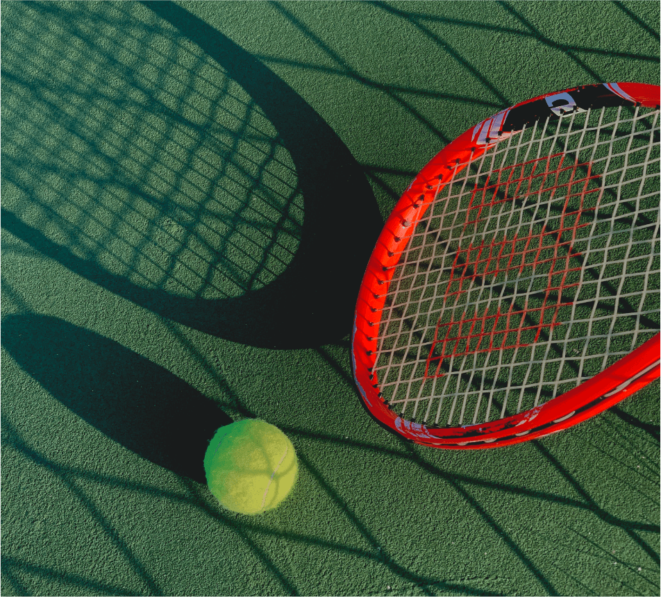 tennis ball and racquet