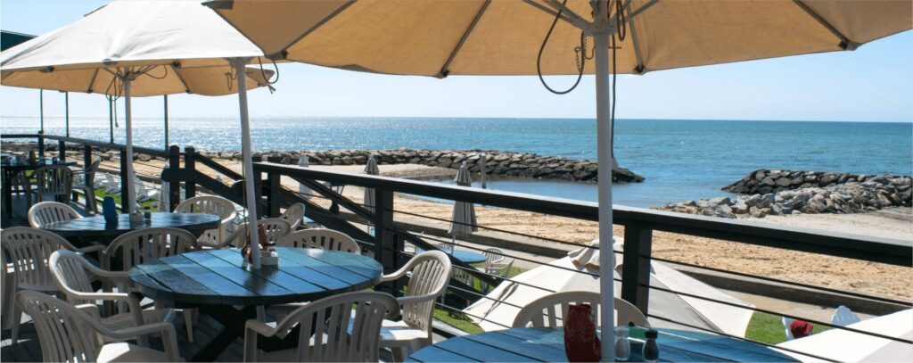 The deck of a Cape Cod restaurant.